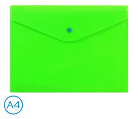 Obal spisový s klopou a drukem  A4 neon LUMA, zelený