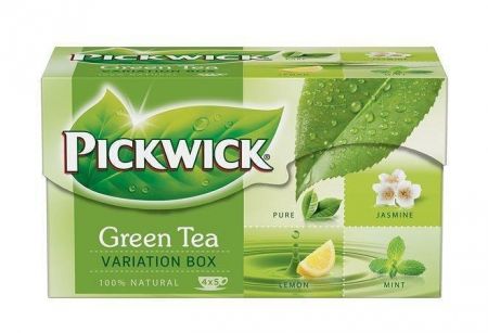 Čaj, zelený, 20x2 g, PICKWICK, &quot;Green tea variation&quot;, citrón, lemon, jasmín, earl grey, má