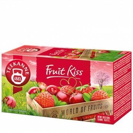 Čaj ovocný, 20x2,5 g, TEEKANNE, &quot;Fruit kiss&quot;, jahoda-třešeň