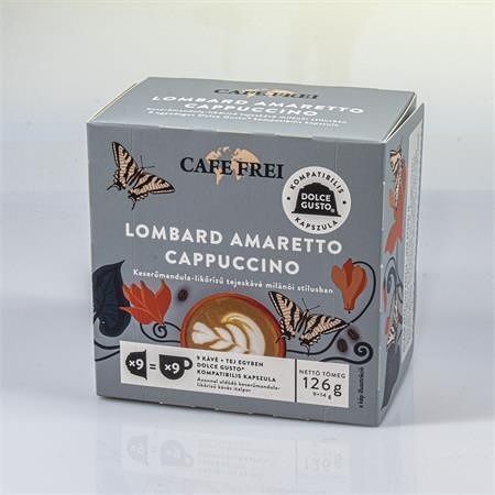 Kávové kapsle &quot;Lombardské amaretto cappuccino&quot;, kompatibilní s Dolce Gusto, 9 ks, CAFE FRE