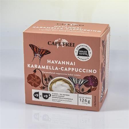 Kávové kapsle &quot;Havana caramel-cappuccino&quot;, kompatibilní s Dolce Gusto, 9 ks, CAFE FREI T50