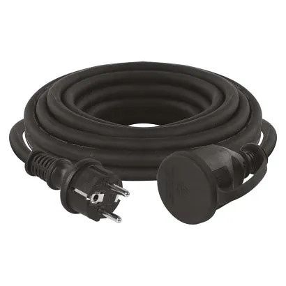 EMOS Venkovní prodlužovací kabel 5 m / 1 zásuvka / černý / guma-neopren / 250 V / 1,5 mm2