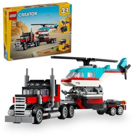 Lego 31146 Náklaďák s plochou korbou a helikoptéra