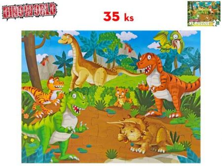 Dinoworld puzzle dinosauři 62x46cm 35dílků v krabičce