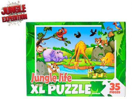 Jungle Expedition puzzle &quot;Život v džungli&quot; 62x46cm 35ks v krabičce
