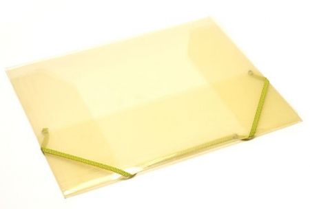 Desky s gumou A4, 3 klopy, žluté