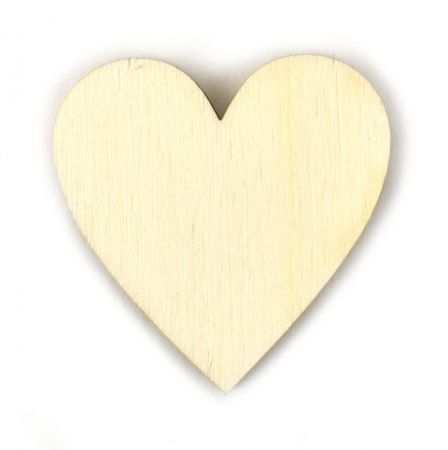 Dřevěný výřez, srdce, 3 x 3 cm