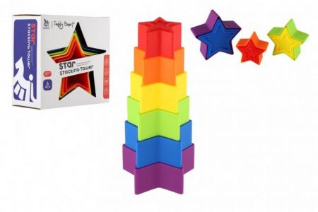 Věž/Pyramida hvězda barevná stohovací skládačka