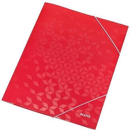 Desky s gumičkou &quot;Wow&quot;, červená, 15 mm, karton, A4, LEITZ 39820026
