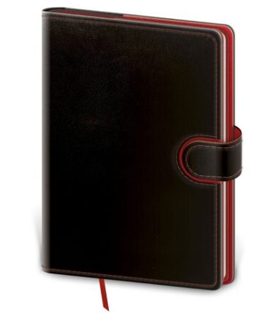 Zápisník Flip L černo/červený / 14,3cm x 20,5cm / BFL421-1