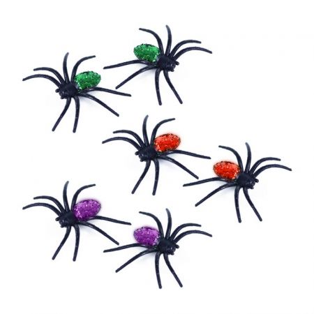 Pavouci s třpytkami 6 ks