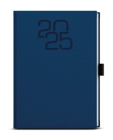 Diář denní - David - Fabric - A5 - modrá 2025 / 14,3cm x 20,5cm / BDD27-1-25