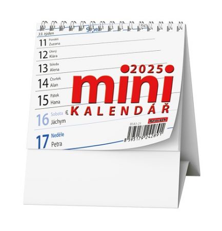 Kalendář stolní pracovní MINI 2025 / 10,2cm x 8,5cm / BSA3-25