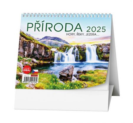Kalendář stolní týdenní IDEÁL - Příroda, hory, řeky, jezera… 2025 / 16,5cm x 13,5cm / BSL5
