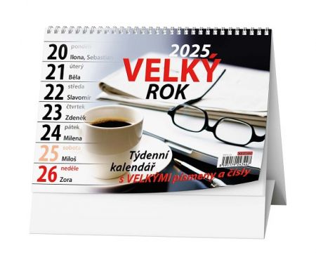 Kalendář stolní týdenní Velký rok 2025 / 21cm x 15cm / BSF0-25