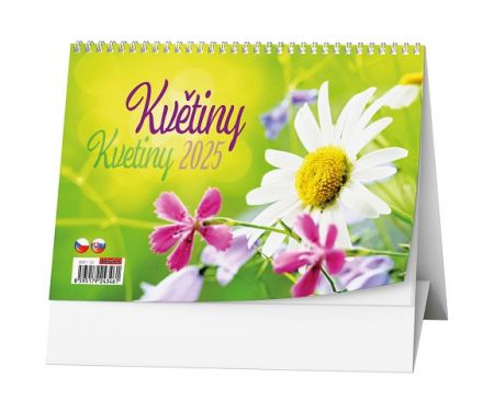 Kalendář stolní týdenní Květiny 2025 / 21cm x 15cm / BSF7-25