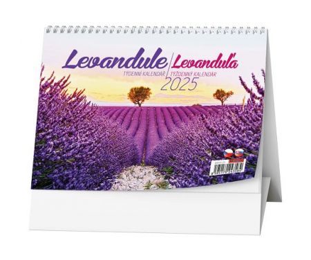 Kalendář stolní týdenní Levandule 2025 / 21cm x 15cm / BSV5-25
