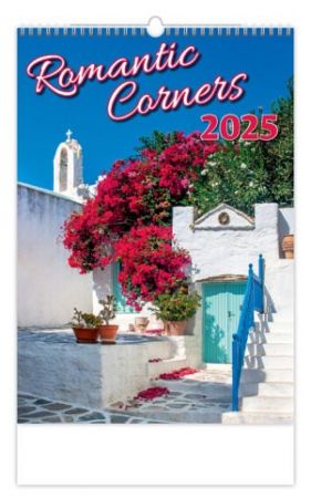 Kalendář nástěnný Romantic Corners 2025 / 31,5cm x 52cm / N147-25