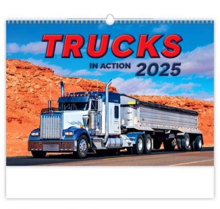 Kalendář nástěnný Trucks in Action 2025 / 45cm x 38,5cm / N155-25