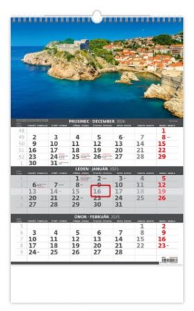 Kalendář nástěnný Pobřeží  – 3měsíční/Pobrežie – 3mesačné  2025 / 31,5cm x 52cm / N202-25