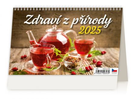 Kalendář stolní Zdraví z přírody – 14denní 2025 / 22,6cm x 17,3cm / S30-25