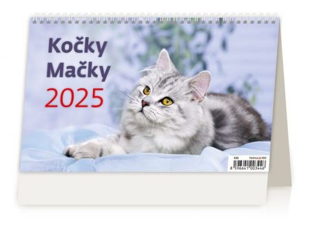Kalendář stolní Kočky/Mačky  2025 / 22,6cm x 17,3cm / S33-25