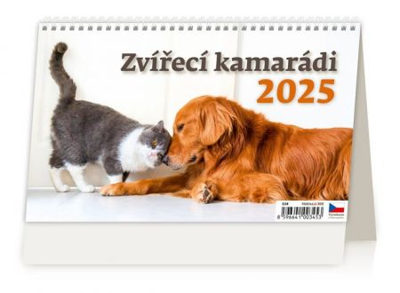 Kalendář stolní Zvířecí kamarádi – 14denní 2025 / 22,6cm x 17,3cm / S34-25