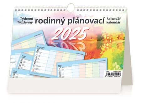 Kalendář stolní Týdenní rodinný plánovací kalendář  2025 / 22,6cm x 17,3cm / S35-25
