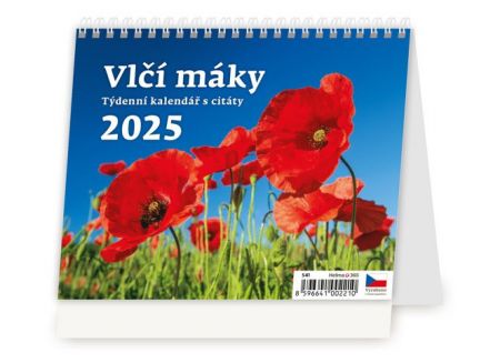 Kalendář stolní Vlčí máky 2025 / 17,1cm x 16,8cm / S41-25
