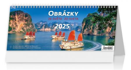 Kalendář stolní Obrázky ze světa/Obrázky zo sveta 2025 / 32,1cm x 17,2cm / S54-25