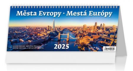 Kalendář stolní Města Evropy/Mestá Európy 2025 / 32,1cm x 17,2cm / S55-25