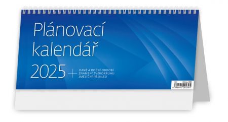 Kalendář stolní Plánovací kalendář MODRÝ 2025 / 30,1cm x 17,3cm / S64-25