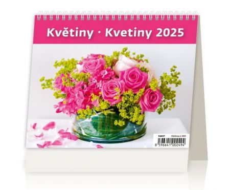 Kalendář stolní MiniMax Květiny/Kvetiny 2025 / 17,1cm x 16,8cm / SM07-25