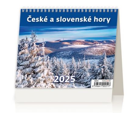 Kalendář stolní MiniMax České a slovenské hory 2025 / 17,1cm x 16,8cm / SM09-25