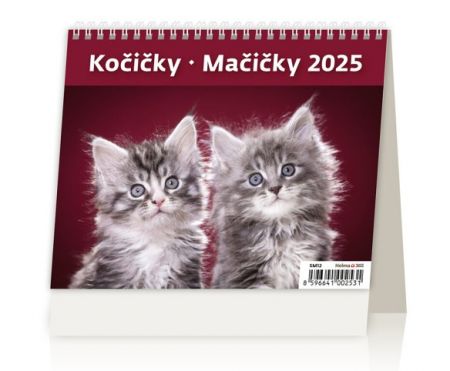 Kalendář stolní MiniMax Kočičky/Mačičky 2025 / 17,1cm x 16,8cm / SM12-25