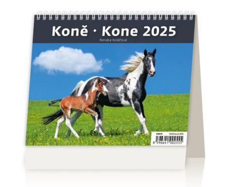 Kalendář stolní MiniMax Koně/Kone 2025 / 17,1cm x 16,8cm / SM14-25