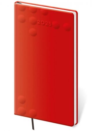 Diář týdenní kapesní Vario - 3 RED DESIGN 2025 / 8cm x 15cm / DV426-03-25