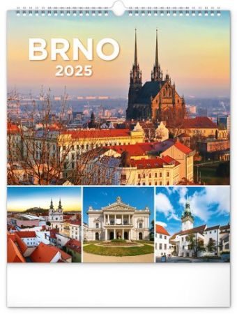 Kalendář nástěnný Brno 2025, 30cm x 34cm, PGN-34312-L