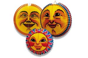 Papírový lampion SUN &amp; MOON průměr 36-42cm, mix motivů
