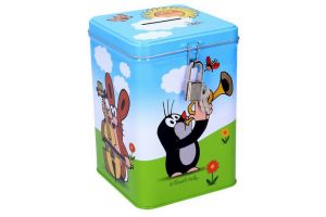 Velká plechová pokladnička Krtek hranatá 24x10,5x10,5cm KRTEČEK