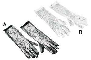 Rukavice čarodějnicé s pavučinou, 2druhy HALLOWEEN