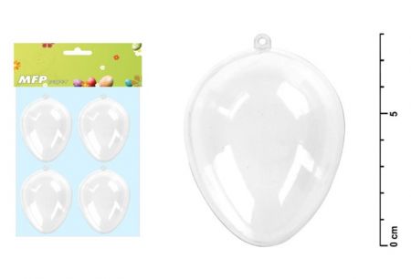 Vajíčko plast 8x5,8cm transparentní 4ks v balení MFP
