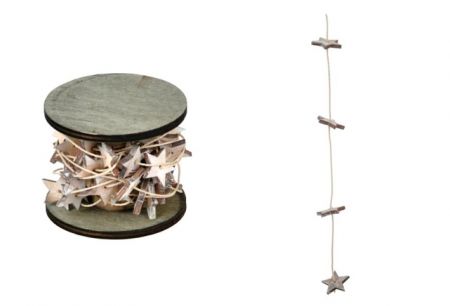 Řetěz 3m hvězdy 48ks dřevěná cívka