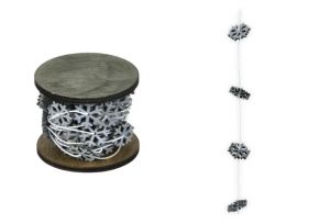 Řetěz 3m vločky 48ks dřevěná cívka