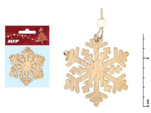 Vločka dřevěná set 2ks 7cm ZC171278