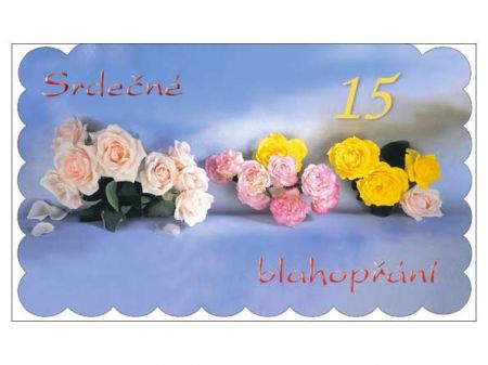 Přání k narozeninám 15 s textem M11-026 MFP