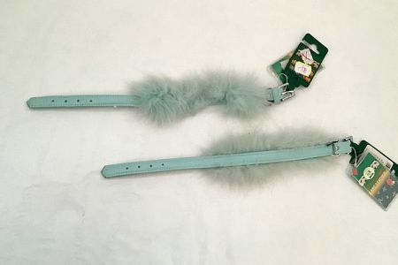 Obojek s chmýřím mentolový 16mm/35cm