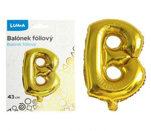 Balónek foliový "B" ZLATÝ