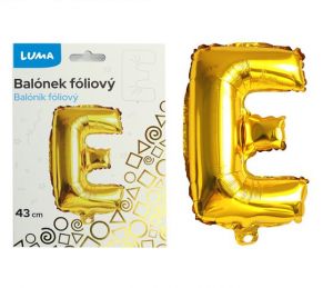 Balónek foliový "E" ZLATÝ