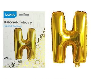 Balónek foliový "H" ZLATÝ